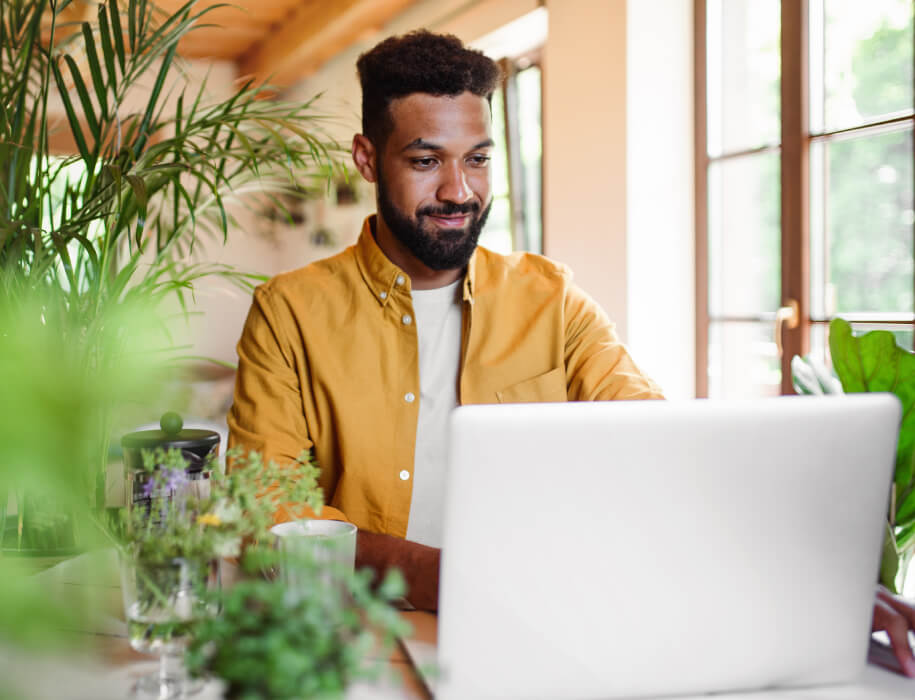 Man using a laptop