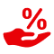 Icon illustration of a percent sign